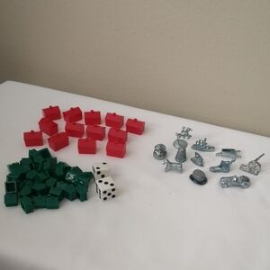 Extra Monopoly Game Pieces with Dice Including Hard To Find Money Bag Token